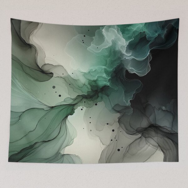 Item preview, Greenish and Black Pastel Mint Elegance on Dark designed and sold by CardsStudio.