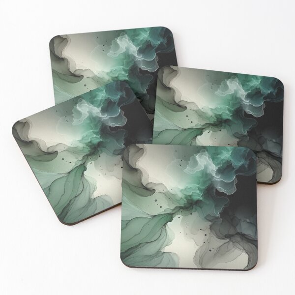Item preview, Greenish and Black Pastel Mint Elegance on Dark designed and sold by CardsStudio.