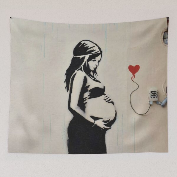 Item preview, pregnant women banksy street art designed and sold by martin max.