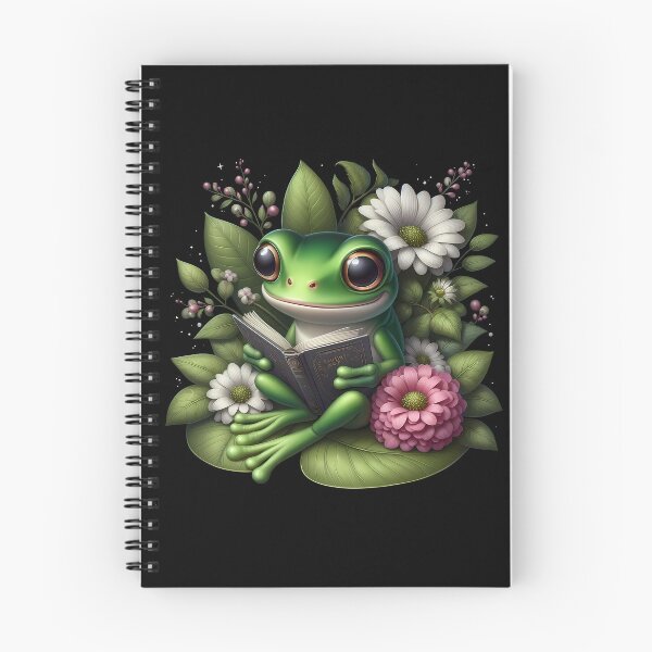 Item preview, Cute Cottagecore Floral Frog Aesthetic Frog Read Book designed and sold by Funny Vintage Stickers And T-Shirts.