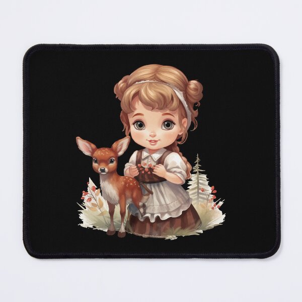 Item preview, Little girl with fawn, gift farmer, farmer's child designed and sold by Andrea-Design.