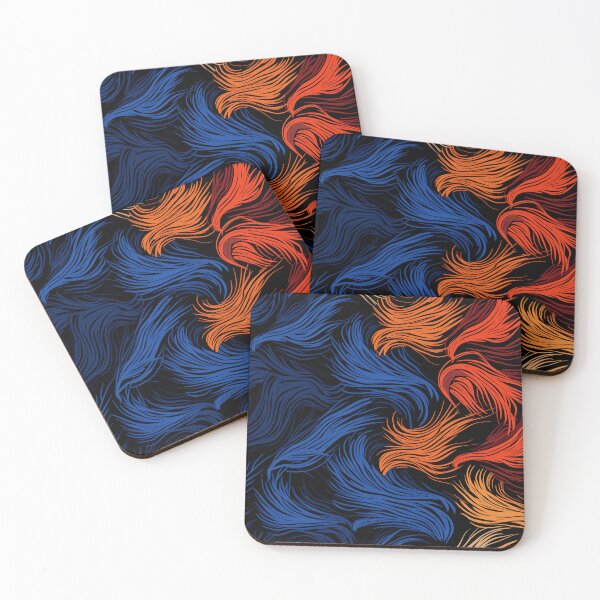 Item preview, Blue Orange Red Flowing Lines designed and sold by EnchantArtCo.