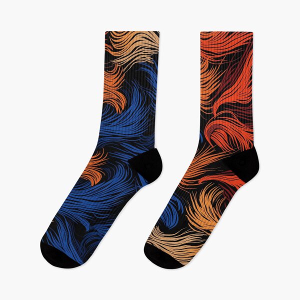 Item preview, Blue Orange Red Flowing Lines designed and sold by EnchantArtCo.