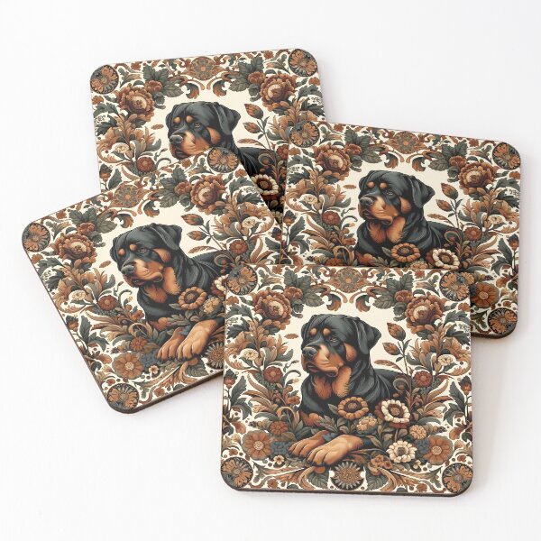 Item preview, Rottweiler in floral design. designed and sold by Drew-Drew.