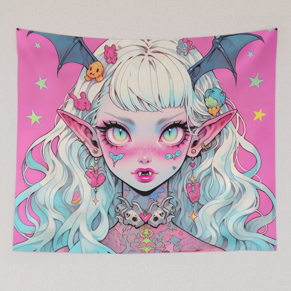 Item preview, Pastel Bat Anime Girl designed and sold by bubblegoth.
