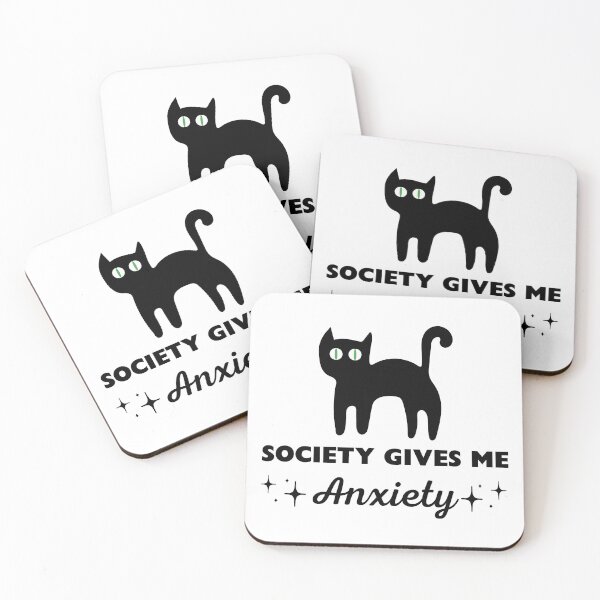 Item preview, Society Gives Me Anxiety Black Cat Design designed and sold by CarefulCreation.