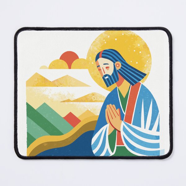 Item preview, Christ praying on the Mount of Olives color pencil drawing Expressionism designed and sold by Rosa Elena Albornoz Mendez.