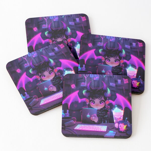 Item preview, Neon Demon Gamer Anime Girl designed and sold by bubblegoth.