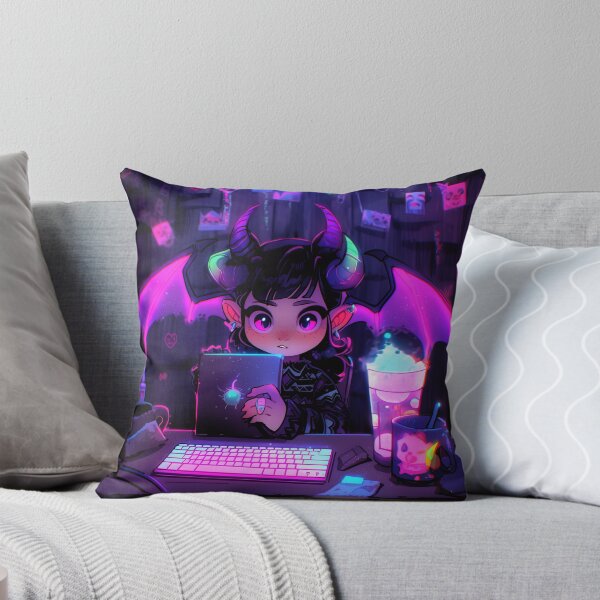 Item preview, Neon Demon Gamer Anime Girl designed and sold by bubblegoth.