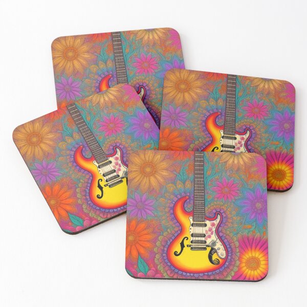 Item preview, Classic Vintage Hippy Guitar Graffiti Art  designed and sold by TheDarkWardrobe.