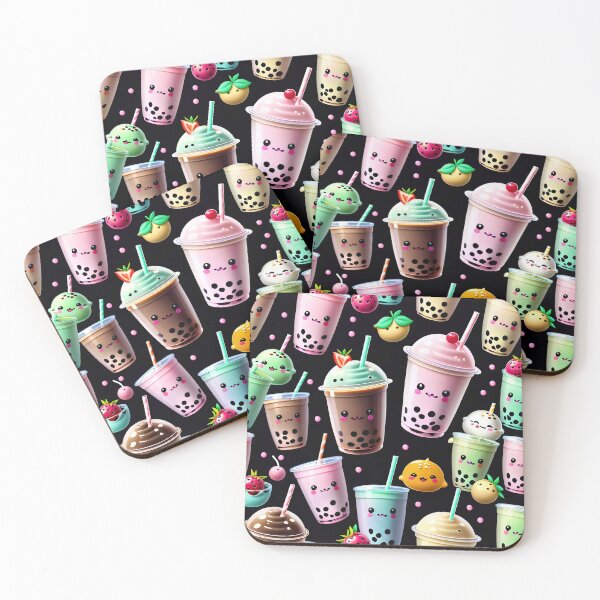 Item preview, Kawaii Bubble Boba Tea Pattern designed and sold by TheArtOfPat.