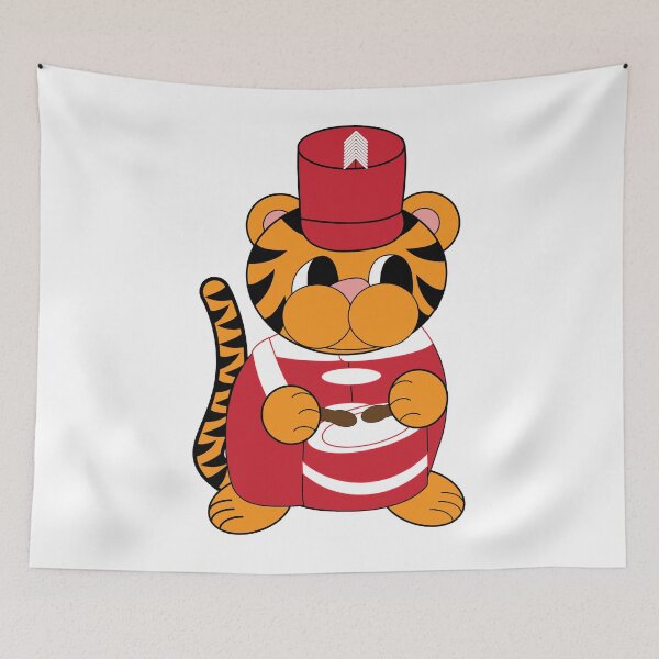Item preview, Tiger Marching Band Snare Drum Red and White designed and sold by ValeriesGallery.