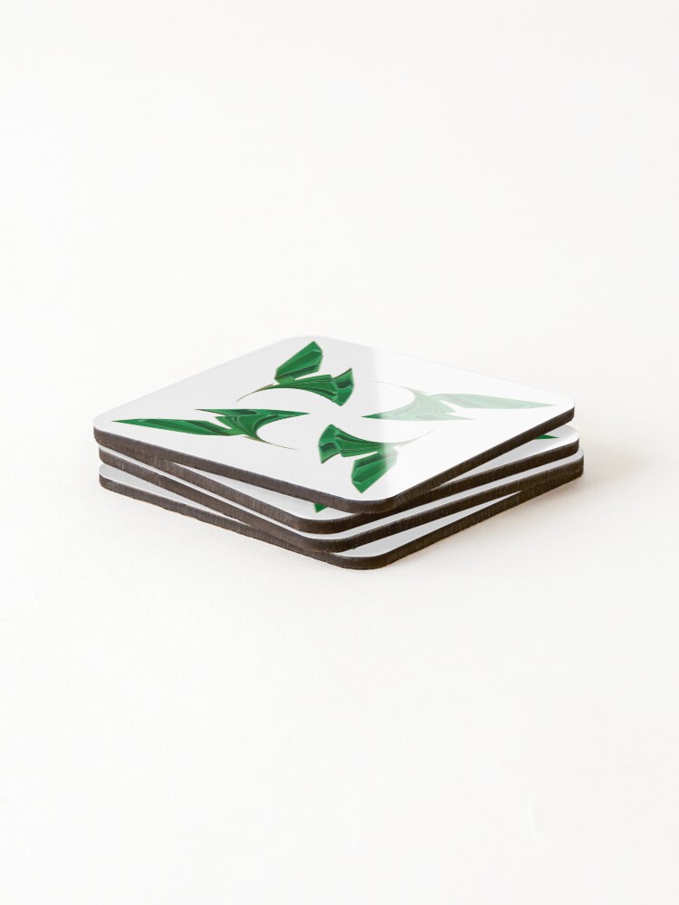 Thumbnail 4 of 5, Coasters (Set of 4), Green figures pattern designed and sold by RomeoAzahar.