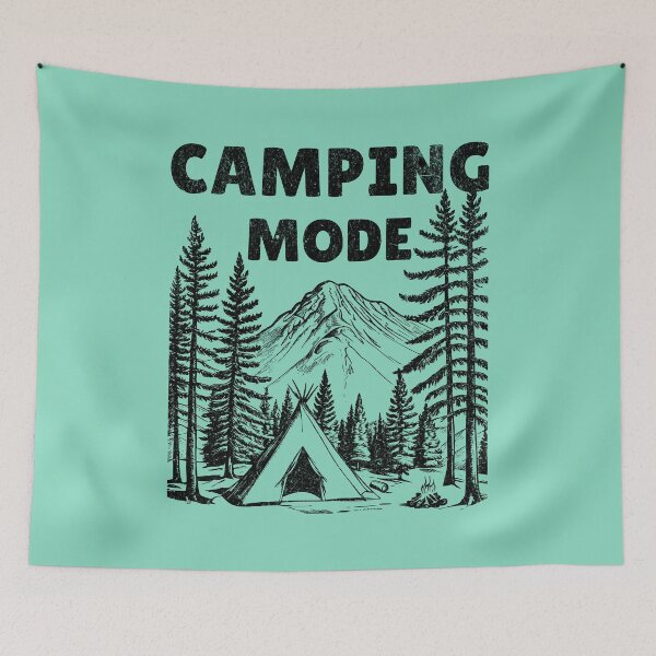 Item preview, Campsite in Mountains - Camping Mode Black and White designed and sold by greenwhite25.
