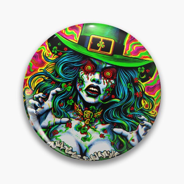 Item preview, Trippy Psychedelic Leprechaun Sorceress designed and sold by AIPixelMaster.