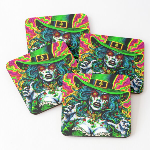 Item preview, Trippy Psychedelic Leprechaun Sorceress designed and sold by AIPixelMaster.