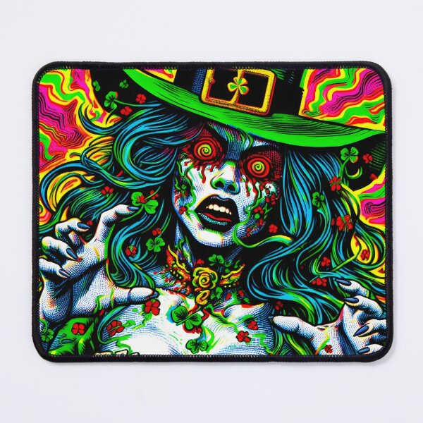 Item preview, Trippy Psychedelic Leprechaun Sorceress designed and sold by AIPixelMaster.