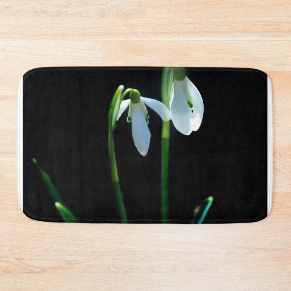 Item preview, White snowdrops on black background designed and sold by olena2552.