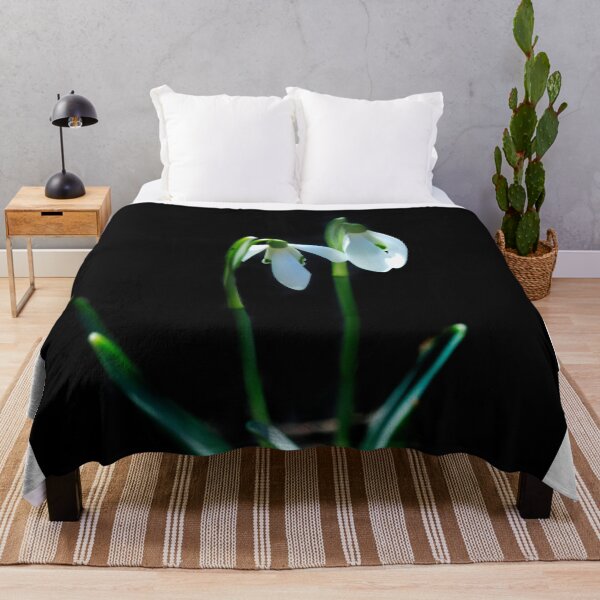Item preview, White snowdrops on black background designed and sold by olena2552.