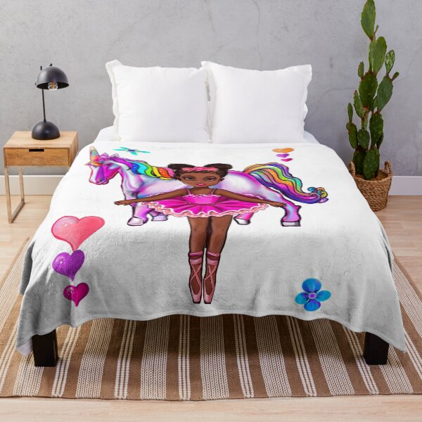 Item preview, Afro hair Princess with unicorn pony - black girl with curly afro hair and horse. Black princess designed and sold by Artonmytee.