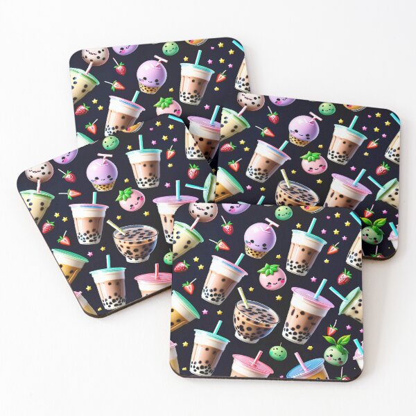 Item preview, Kawaii Bubble Boba Tea Pattern designed and sold by TheArtOfPat.