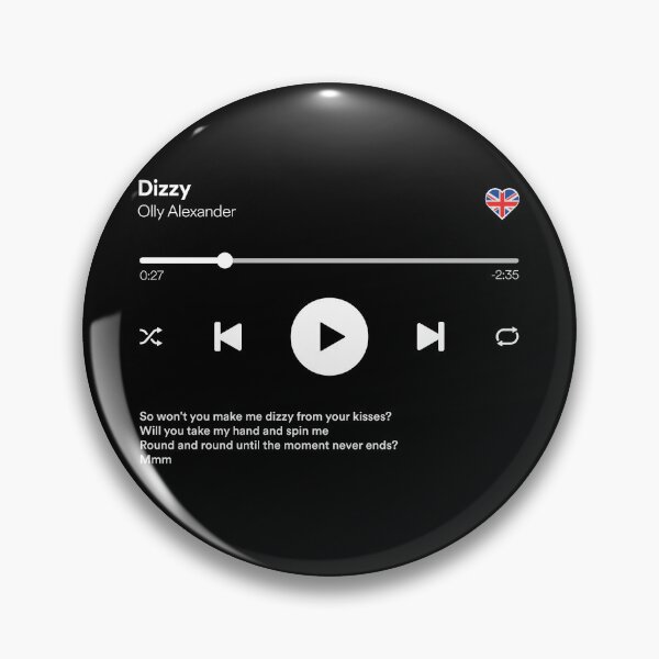 Item preview,  Dizzy - Olly Alexander - Eurovision 2024 - Media Player Mockup Style - United Kingdom - Multicolour designed and sold by Vision-Tees.