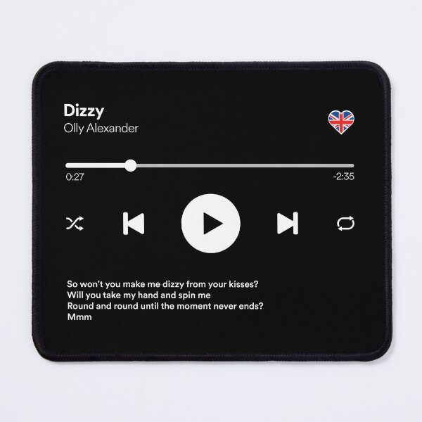 Item preview, Dizzy - Olly Alexander - Eurovision 2024 - Media Player Mockup Style - United Kingdom - Multicolour designed and sold by Vision-Tees.