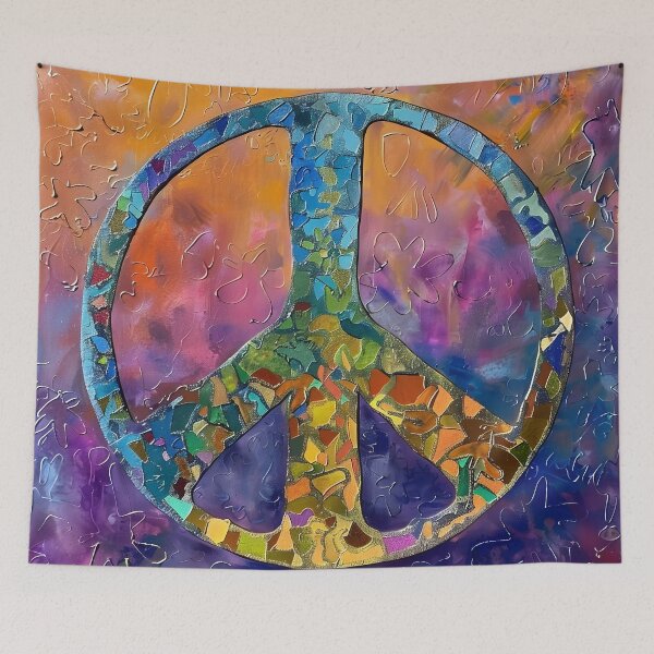Item preview, Colorful painted abstract peace sign designed and sold by dcrc.