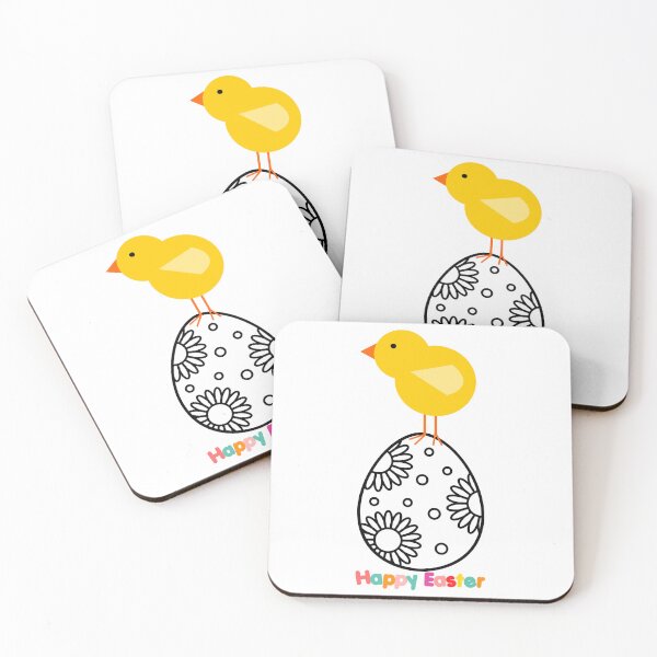Item preview, Happy Easter from the yellow chicken standing on an Easter egg. designed and sold by esao.