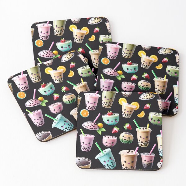 Item preview, Kawaii Bubble Boba Tea Pattern designed and sold by TheArtOfPat.