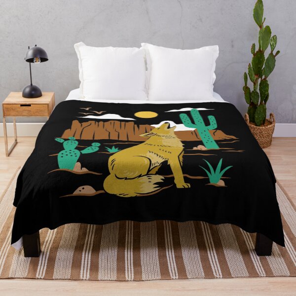 Item preview, Moonlit Serenade: Coyote and Cacti Desert Nightscape designed and sold by Maria Garcia.
