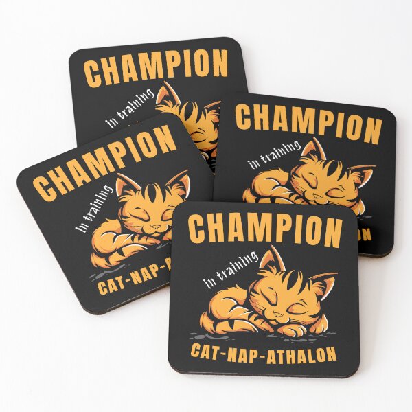Item preview, Champion CAT-NAP-ATHALON - cute sleepy cat designed and sold by JoksterHaven.