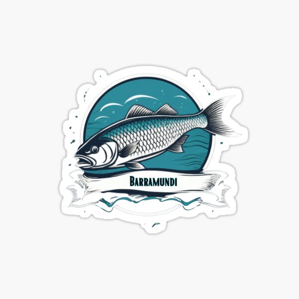 Barramundi Australian Ocean Animal Silhouette with name. Sticker for Sale  by BOLD-Australia