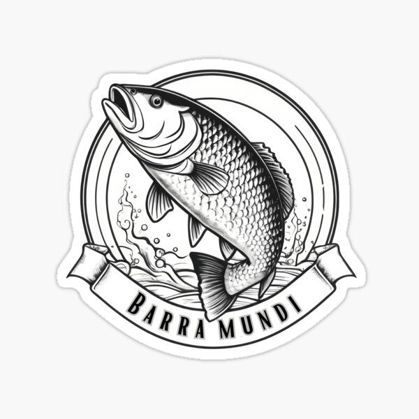 Cutting STICKER Fishing Barramundi, Fishing BRAND STICKER