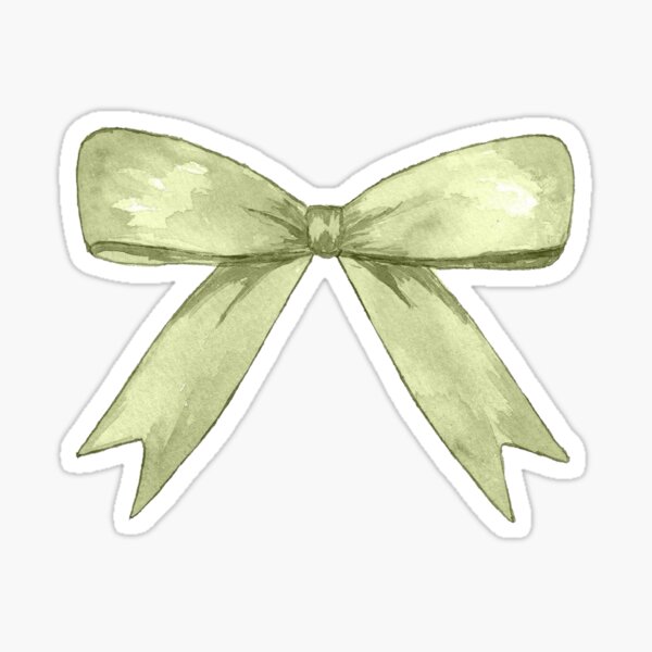 Cute green bow design Sticker