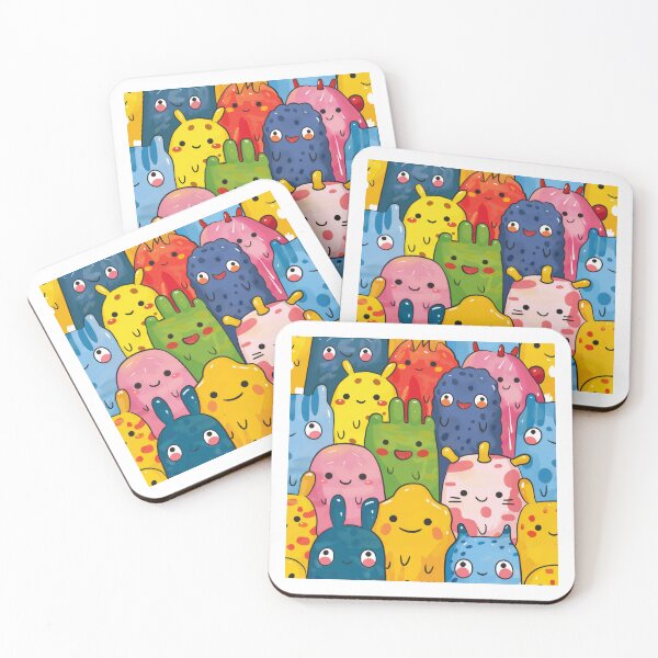 Item preview, Vibrant Monster Buddies Crowd Illustration designed and sold by PICbyFemke.