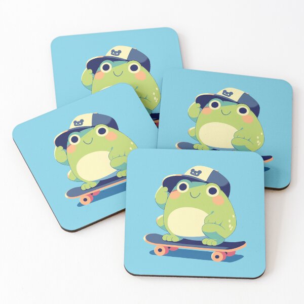 Item preview, Cute Kawaii Froggy on a Skateboard Skateboarding Frog  designed and sold by CozyKawaiiArt.