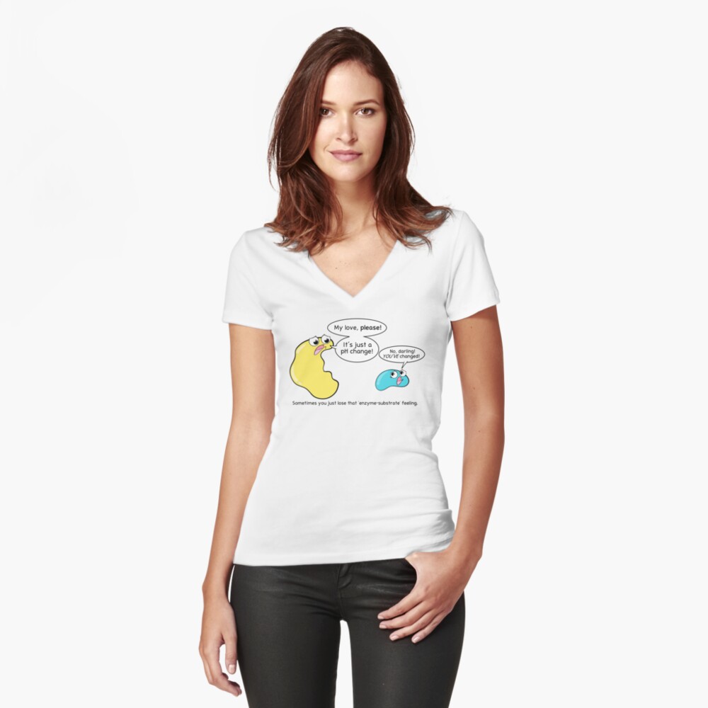 Item preview, Fitted V-Neck T-Shirt designed and sold by amoebasisters.