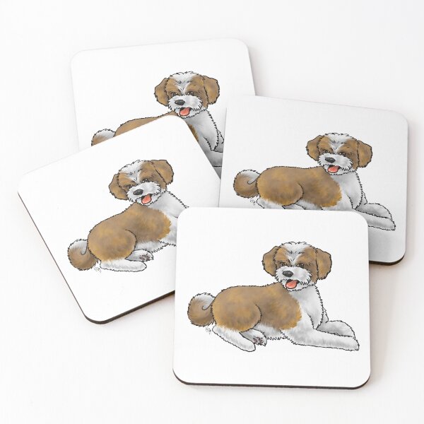 Item preview, Aussiedoodle - Brown and White designed and sold by Jennifer Stolzer.
