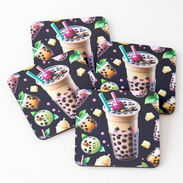Item preview, Kawaii Bubble Boba Tea Pattern designed and sold by TheArtOfPat.