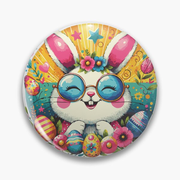 Item preview, Happy Easter Groovy Retro Bunny designed and sold by heartsake.