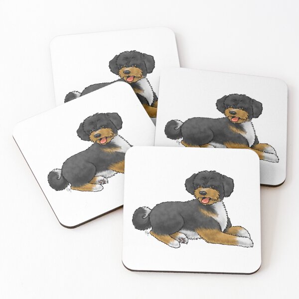 Item preview, Aussiedoodle - Tricolor Black White Tan designed and sold by Jennifer Stolzer.