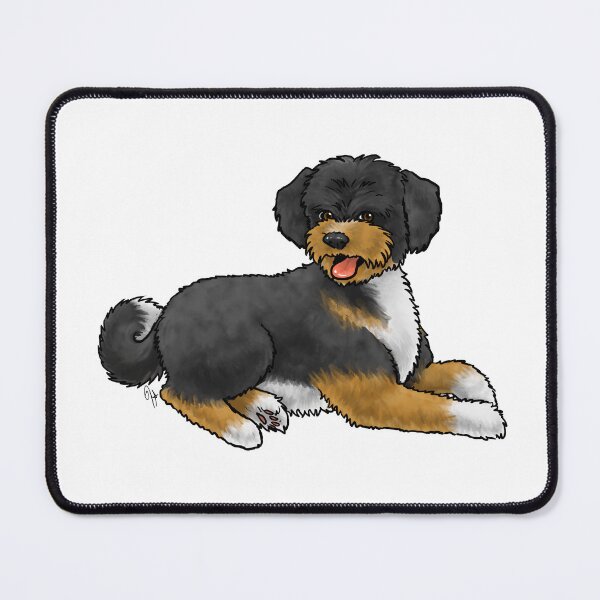 Item preview, Aussiedoodle - Tricolor Black White Tan designed and sold by Jennifer Stolzer.