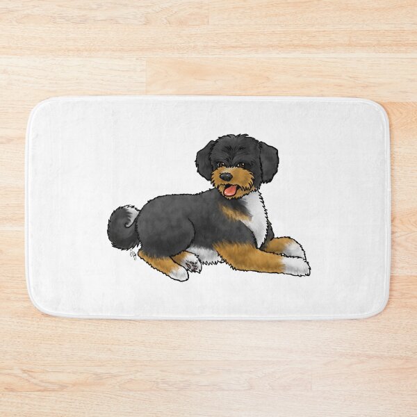 Item preview, Aussiedoodle - Tricolor Black White Tan designed and sold by Jennifer Stolzer.