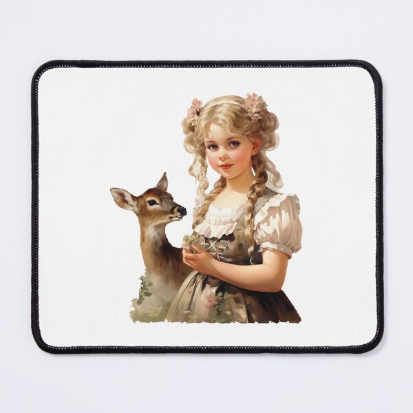 Item preview, Little girl with fawn, gift farmer, farmer's child designed and sold by Andrea-Design.