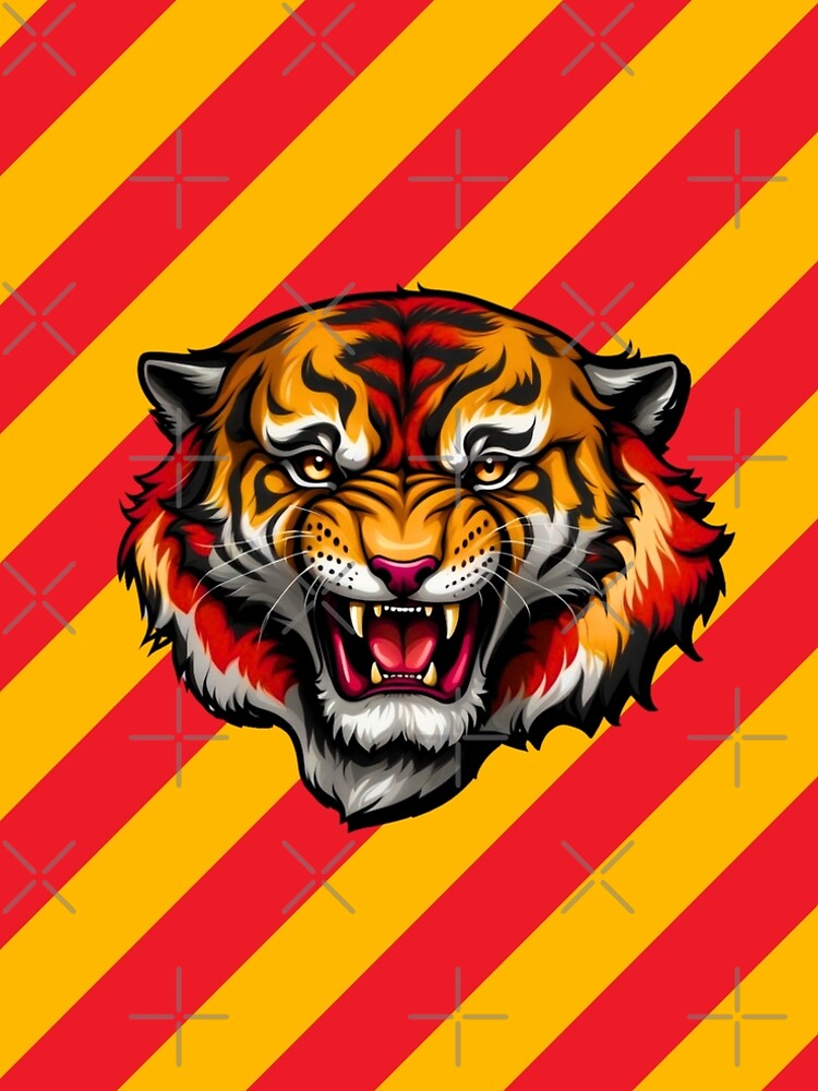 Aperçu 5 sur 5. Robe trapèze avec l'œuvre Tigres Rouges du Pas De Calais créée et vendue par canvasriddle.