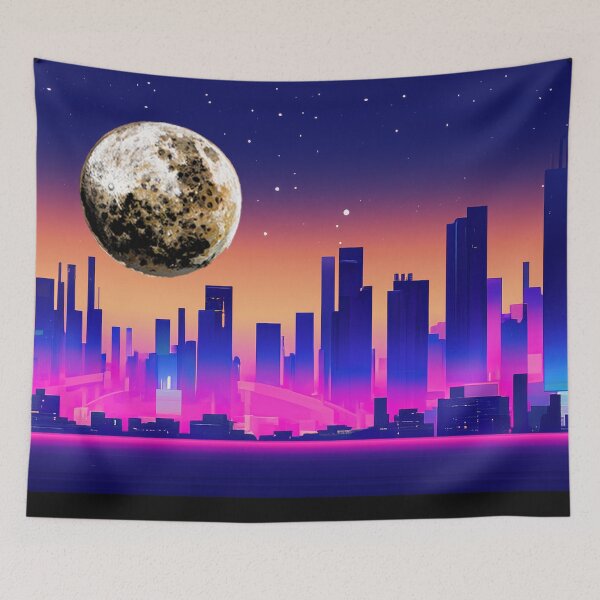 Item preview, Neon Crumpet Moonrise Over City designed and sold by LionBrew.