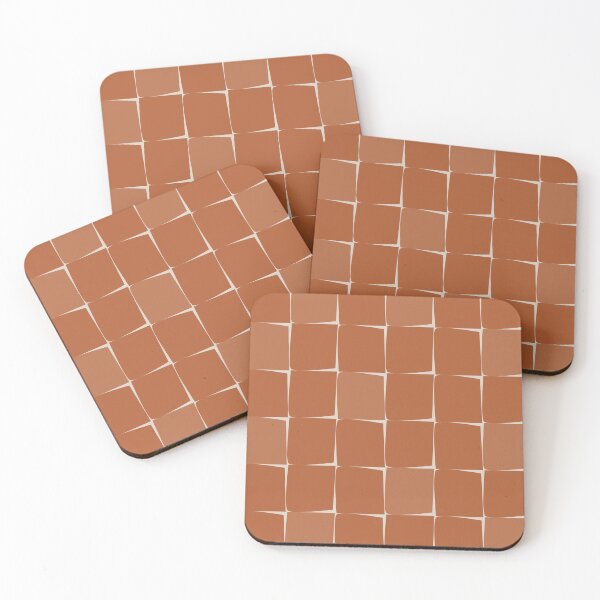 Item preview, Midcentury Modern Flux Check Grid Pattern in Terracotta Tones designed and sold by kierkegaard.
