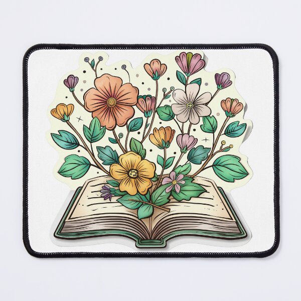 Aperçu de l'œuvre Connaissances florissantes : Autocollant découpé à la fantaisie florale pastel créée et vendue par Liseri.