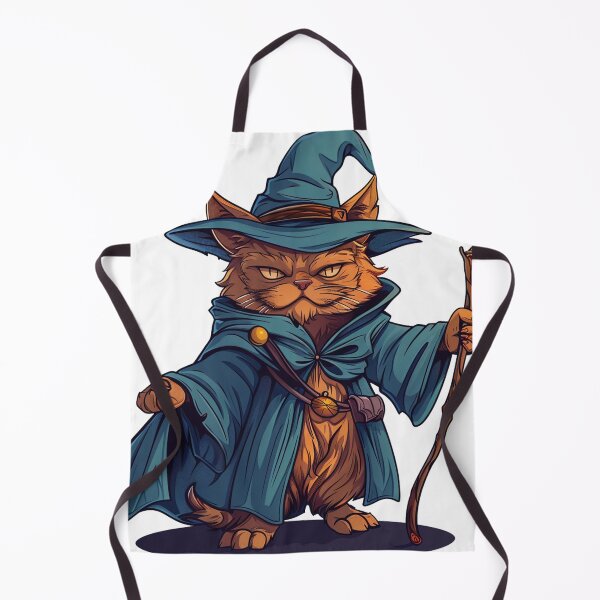 Item preview, Majestic Wizard Cat with Fiery Wand designed and sold by dungeonwarriors.